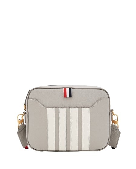 Shop Thom Browne Small Leather Camera Bag In Grey