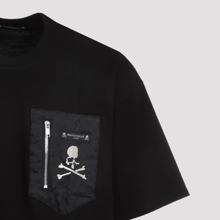Shop Mastermind Pocket Black Cotton T-shirt