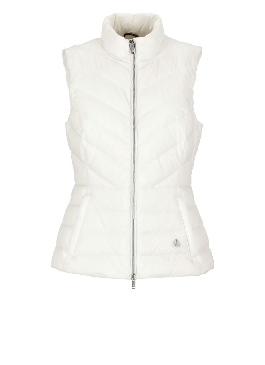 Shop Moose Knuckles White Padded And Quilted Vest
