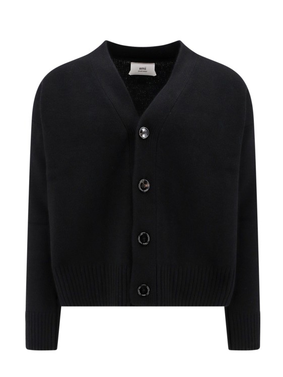Shop Ami Alexandre Mattiussi Merinos Wool And Cashmere Cardigan In Black