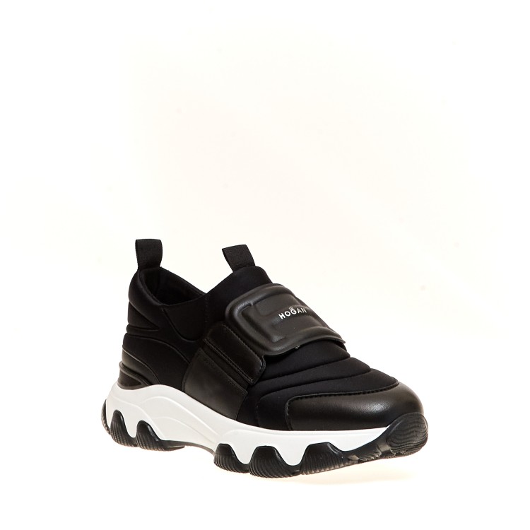 Shop Hogan Hyperactive Slipon Sneakers In Leather And Neoprene In Black