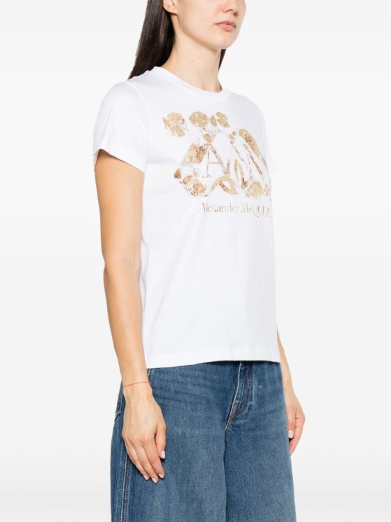 Shop Alexander Mcqueen T -shirt Dutch Flower White Logo