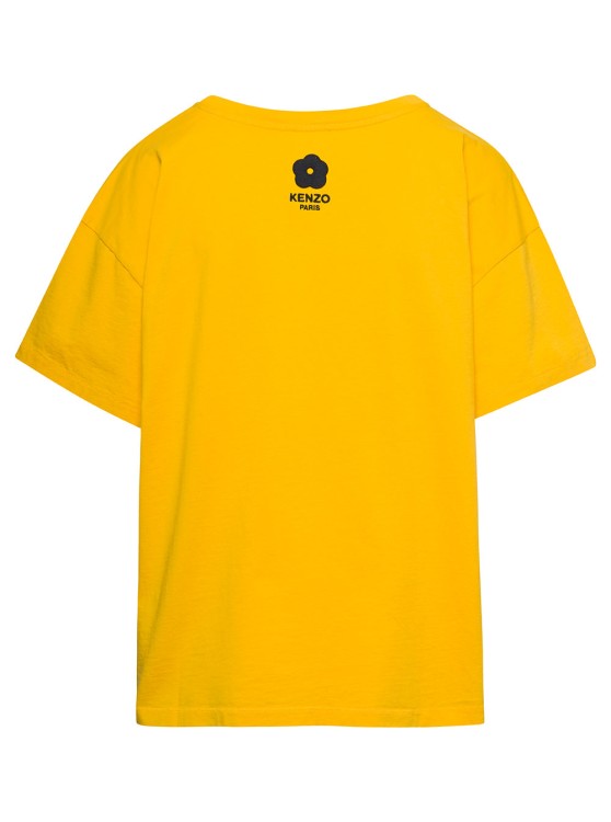 Shop Kenzo Yellow Oversize T-shirt With Elephant And Logo On The Chest In Cotton In Gold