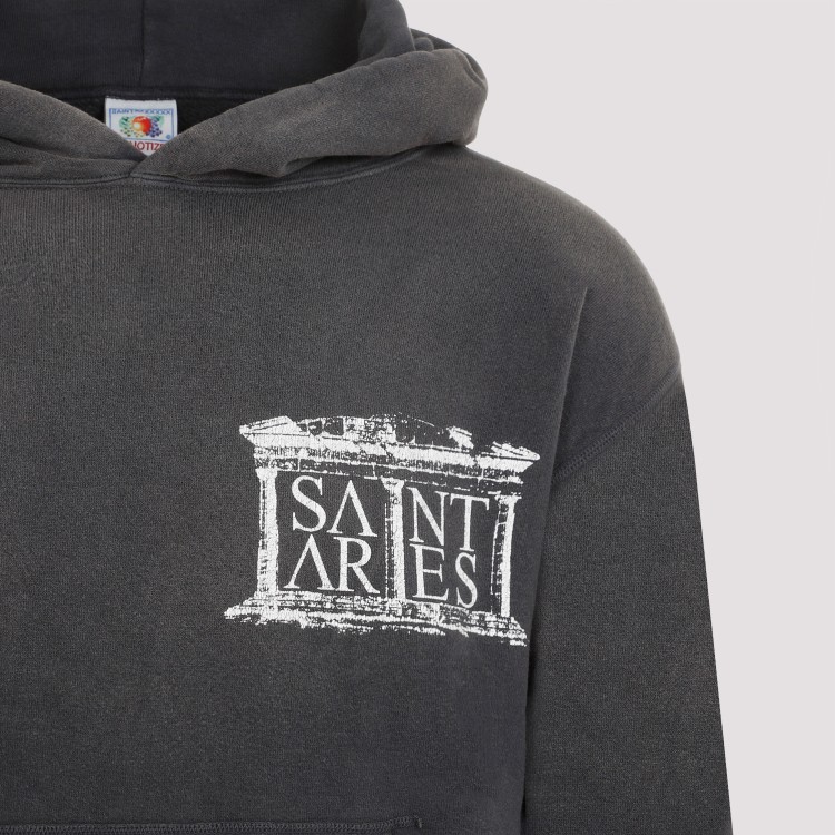 Shop Saint Mxxxxxx Black Cotton Logo Hoodie