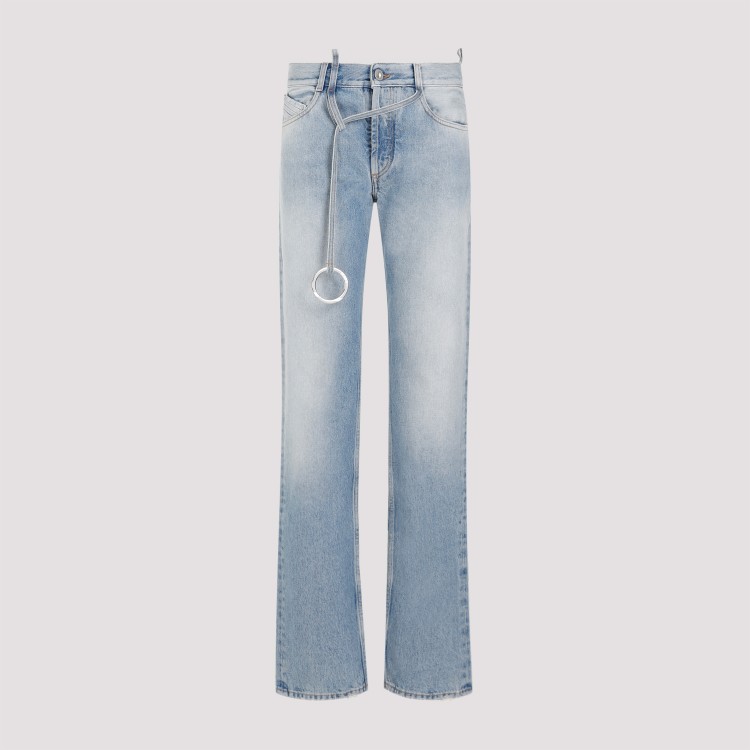 Attico The Belted Jeans In Blue