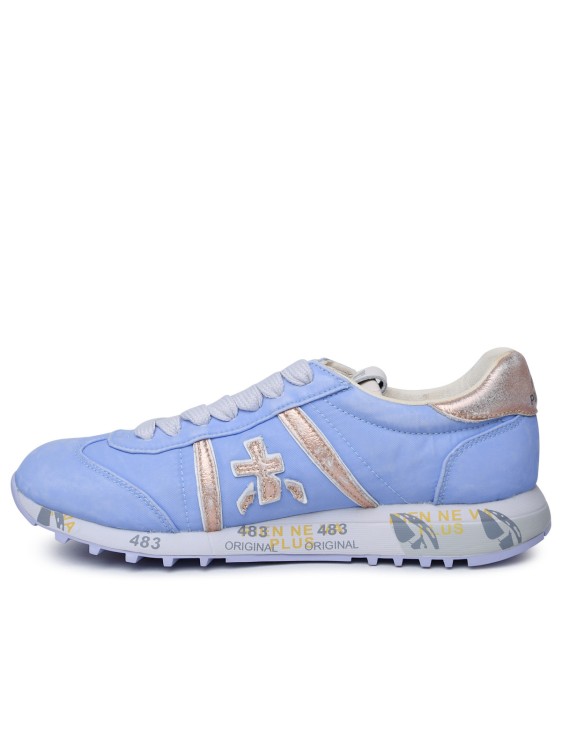 Shop Premiata Lucyd' Lilac Leather And Nylon Sneakers In Blue