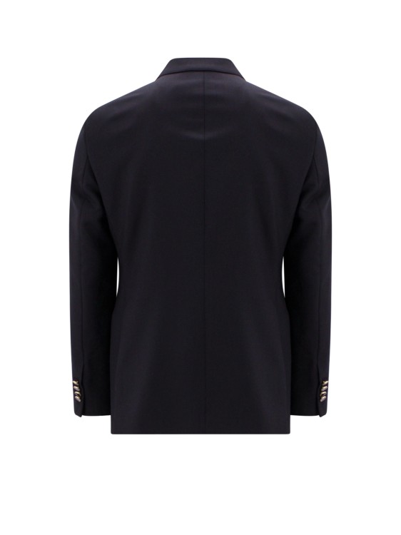 Shop Pt Torino Virgin Wool Blazer With Polka-dots Print Lining In Black