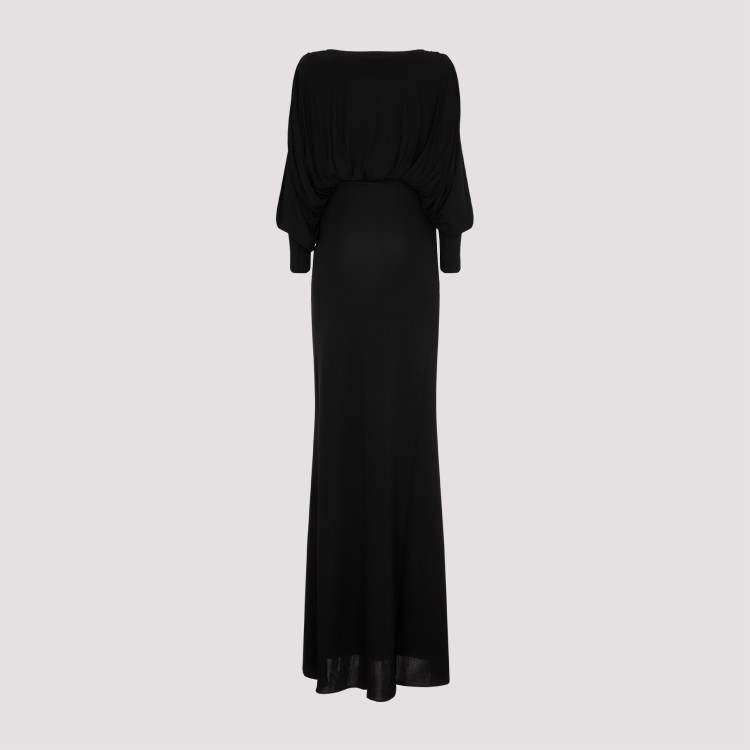 Shop Saint Laurent Long Cut Out Dress In Black