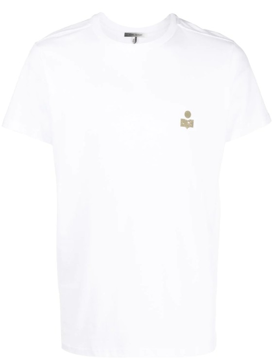 Shop Isabel Marant Marant Zafferh White Logo T-shirt