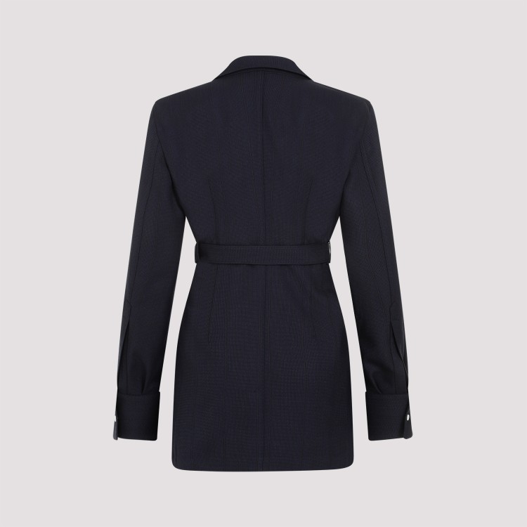 Shop Prada Navy Wool Jacket In Black
