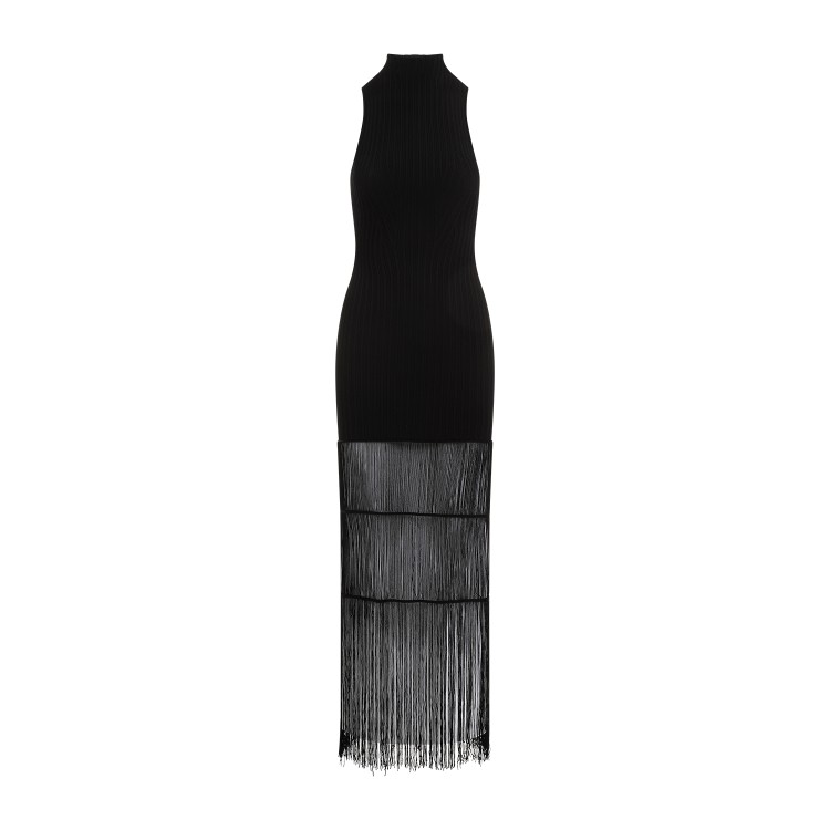 Shop Khaite Zare Black Viscose Midi Dress