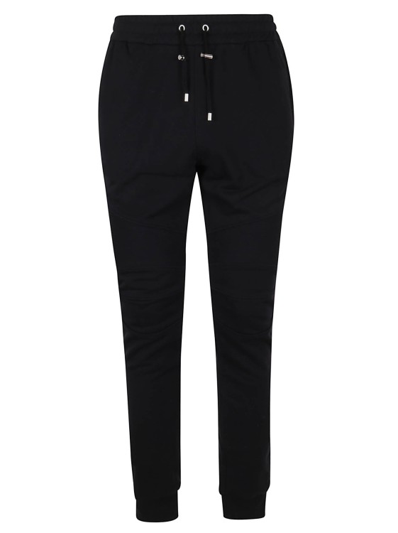 Shop Balmain Sports Trousers In Pure Cotton Black