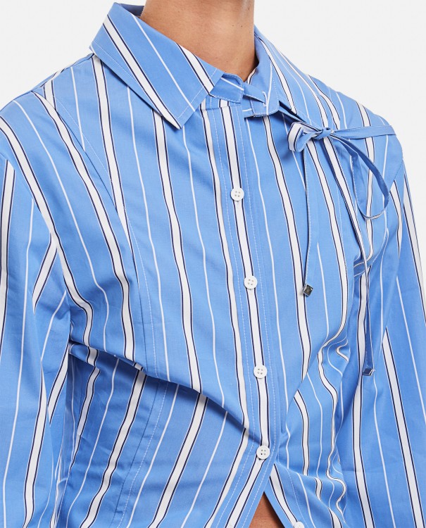 Shop Jacquemus La Chemise Ruban Stretch Cotton Shirt In Blue