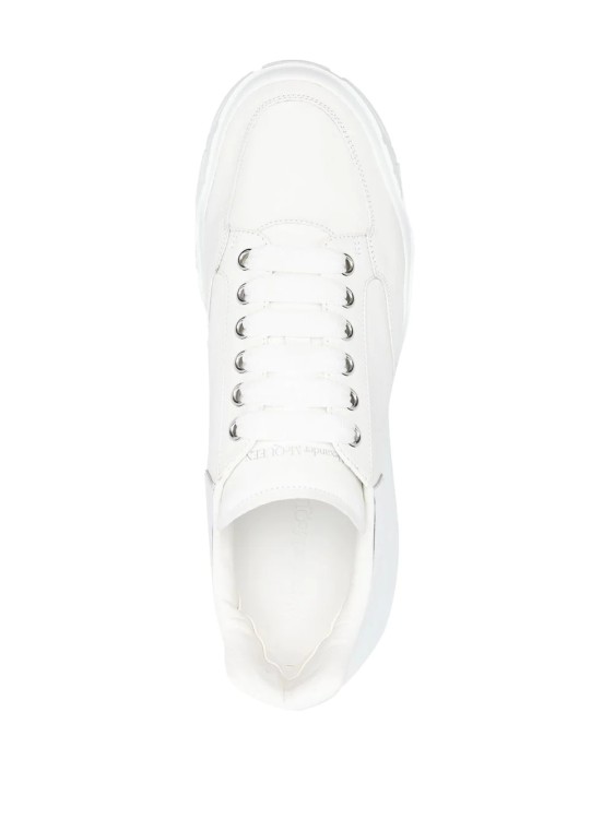 Shop Alexander Mcqueen Sneakers New Court White/chrome Silver