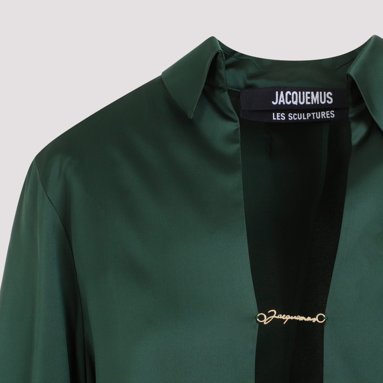 Shop Jacquemus Dark Green Notte Shirt
