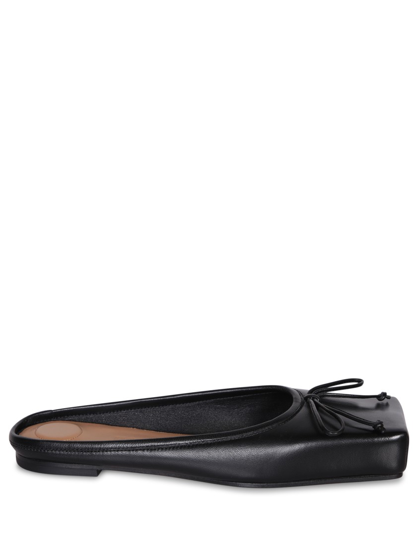 Jacquemus Les Mules Plates Leather Ballet Flat In Black