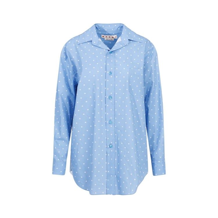 Marni Iris Blue Cotton Shirt