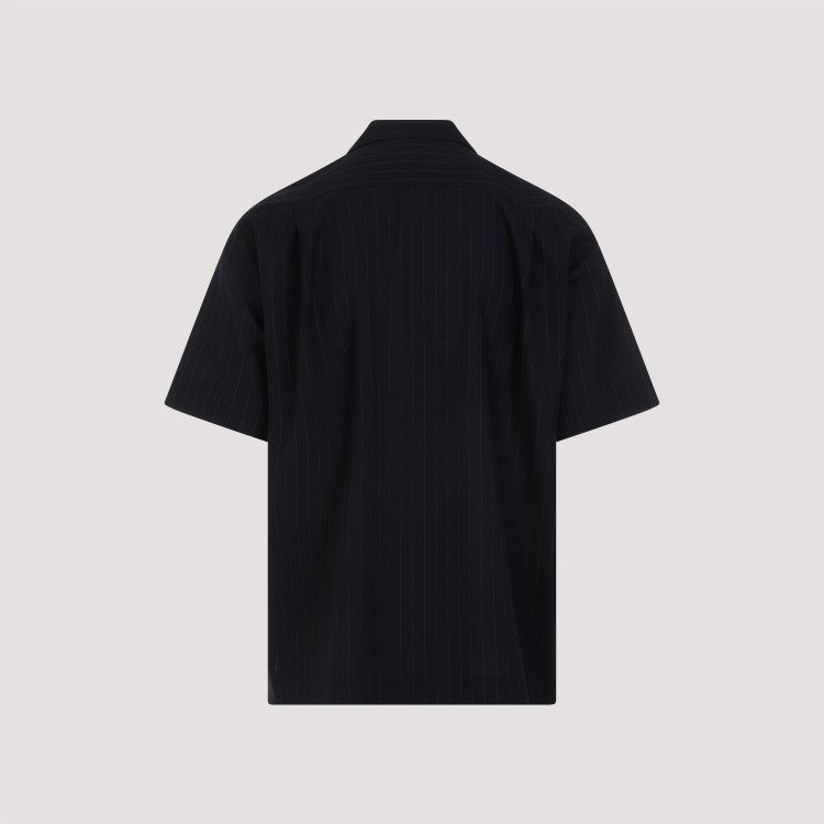 Shop Sacai Navy Blue Chalk Stripe Shirt In Black