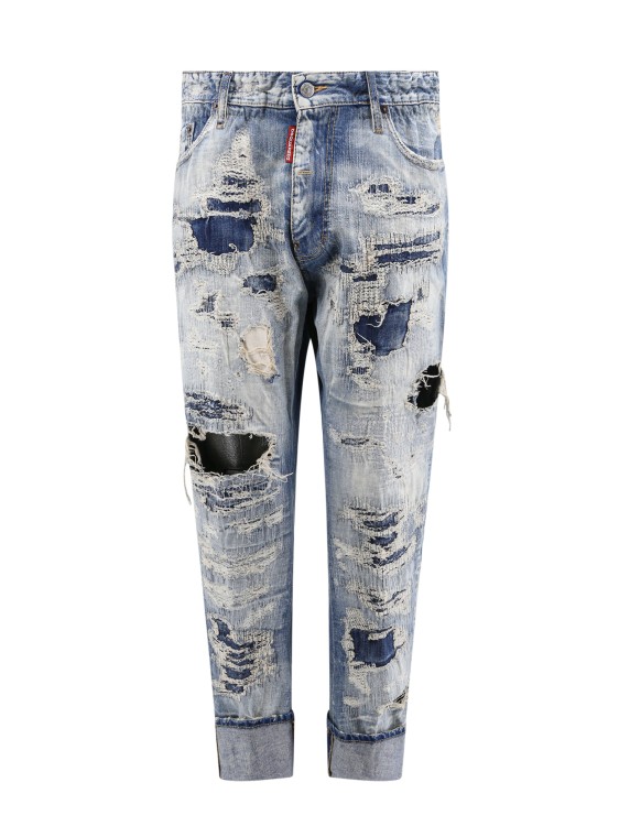 Shop Dsquared2 Cotton Jeans With Ripped Effect In Blue
