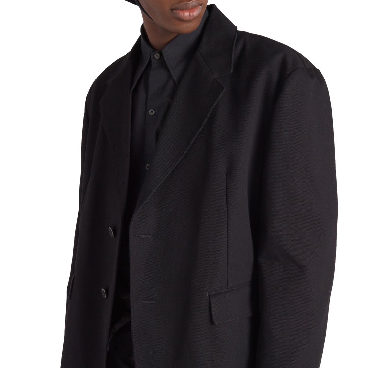 Shop Prada Cotton Jacket In Black