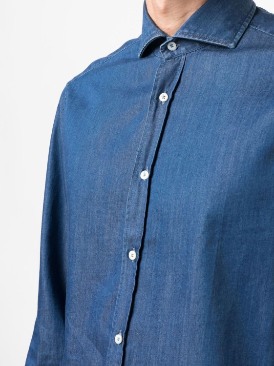 Shop Brunello Cucinelli Long-sleeve Denim Shirt In Blue