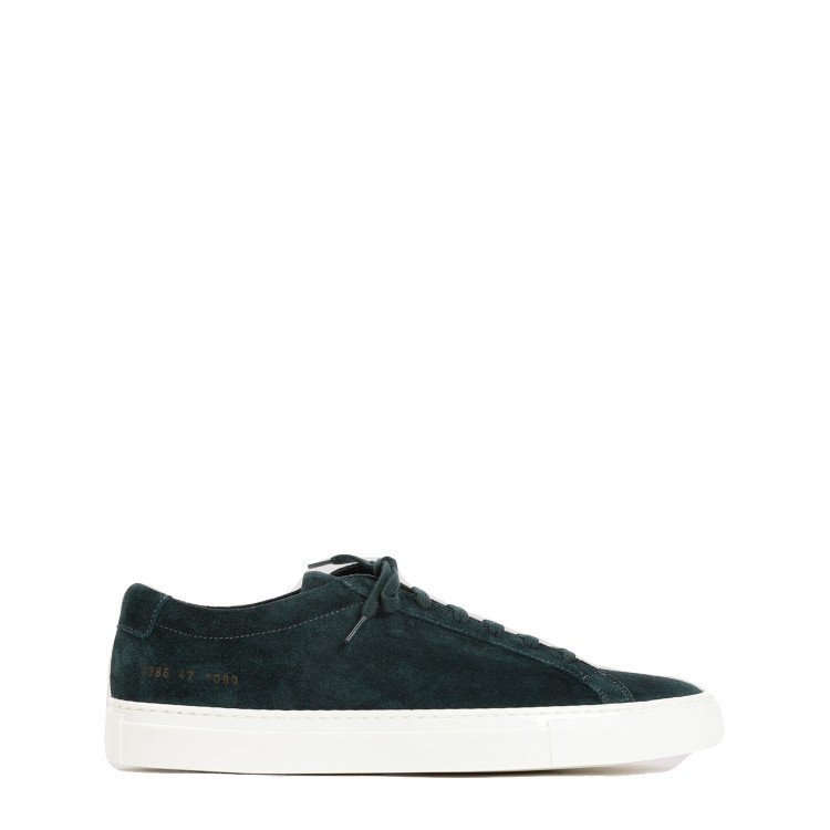 Common Projects Achilles In Waxed Suede Sneakers In Black