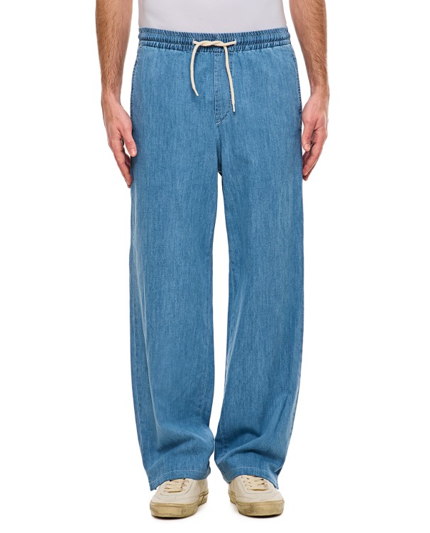 Shop Apc Vncent Cotton Pants In Blue