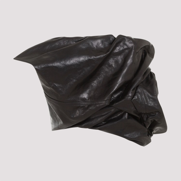 Shop Rick Owens Draper Bustier Black Calf Leather Top
