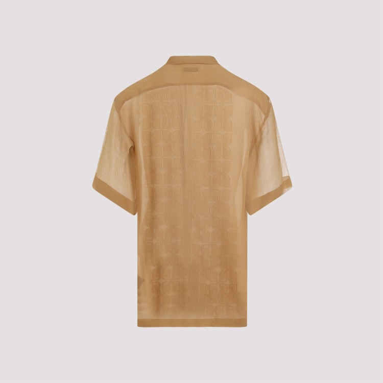 Shop Dries Van Noten Camel Silk Cassidye Shirt In Brown