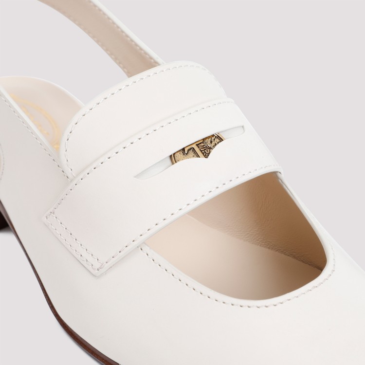 Shop Tod's Cut Out Penny White Leather Loafers