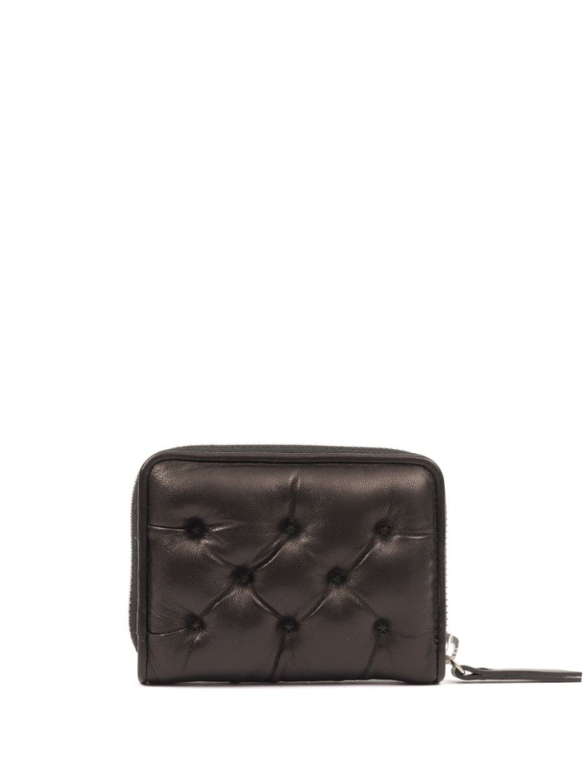 Shop Maison Margiela Jet Black Leather Coin Purse