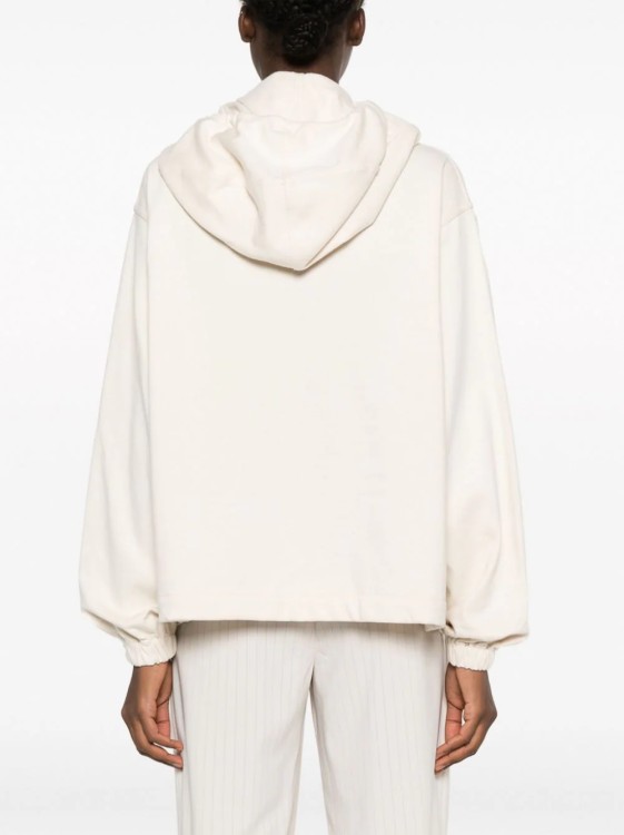 Shop Jil Sander Flap Pocket Beige Sweatshirt In White