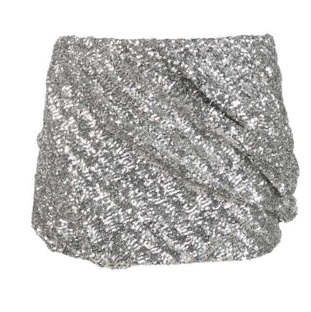 Shop Attico Sequin-embellished Miniskirt In Grey