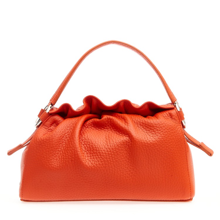 Shop Orciani Poppy Leather Puff In Orange
