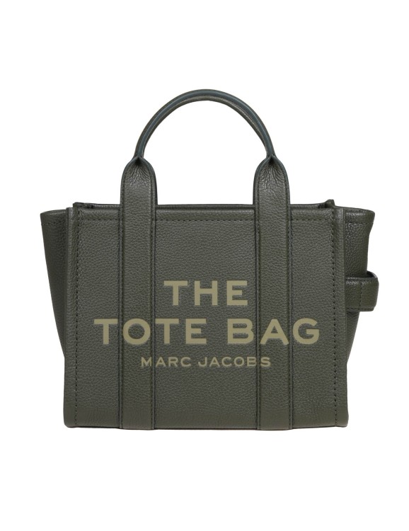 Shop Marc Jacobs Small Tote In Green Leather In Grey