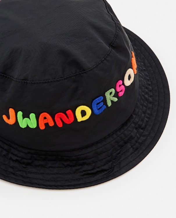 Shop Jw Anderson Logo Embroidery Bucket Hat In Black
