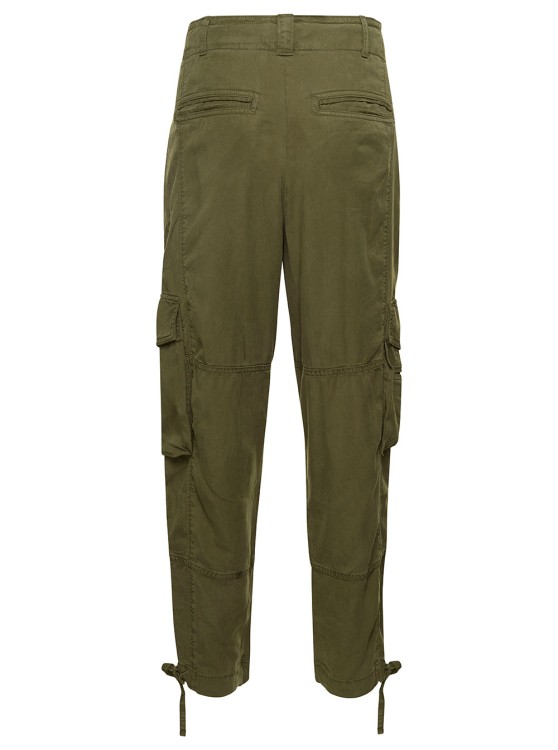 Shop Polo Ralph Lauren Green Cargo Tapered Pants With Drawstring In Lyocell Blend