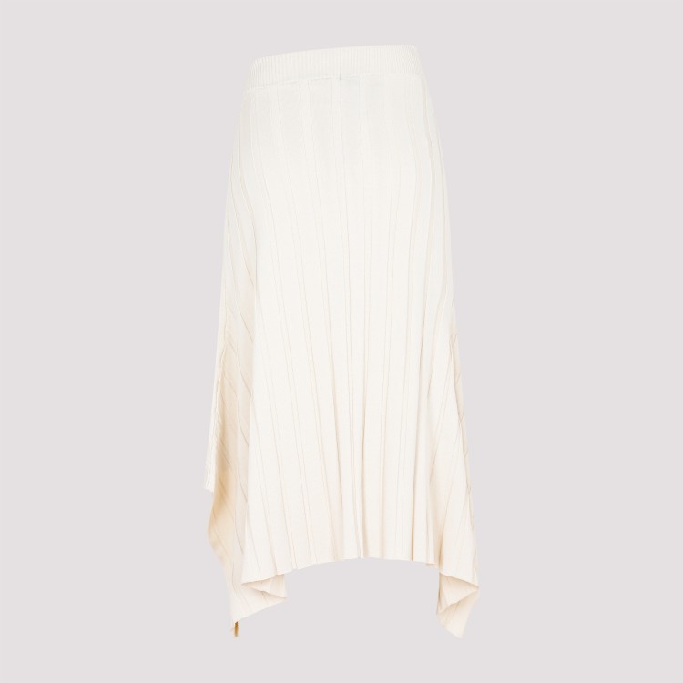Shop Stella Mccartney Wide Knit Cream Viscose Skirt In White