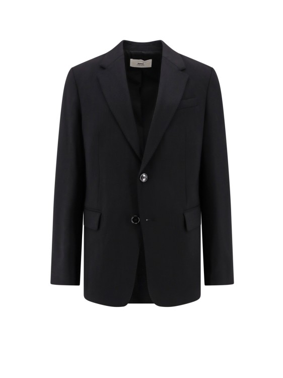 Shop Ami Alexandre Mattiussi Viscose And Wool Oversice Blazer In Black