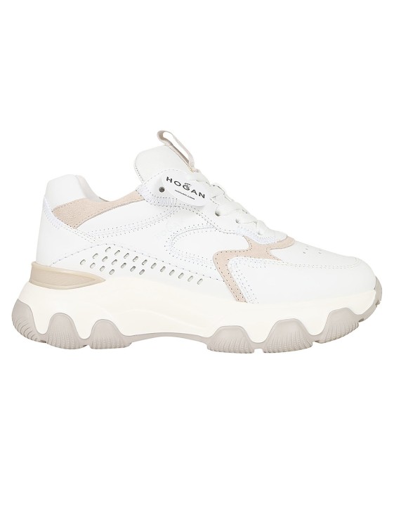 Shop Hogan Hyperactive Leather Sneakers In White