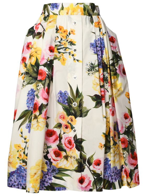 Shop Dolce & Gabbana White Cotton Skirt
