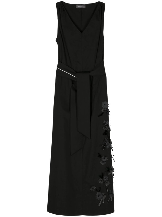 Shop Lorena Antoniazzi Belted Black Midi Dress