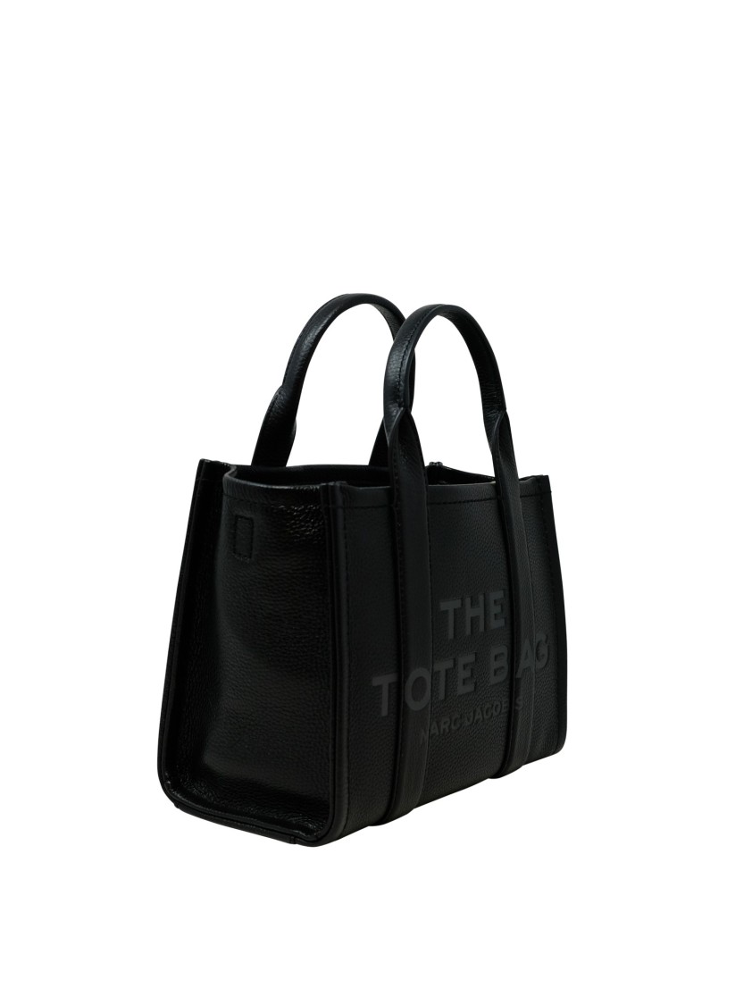 Marc Jacobs Black Leather The Micro Tote Bag In Black