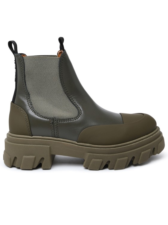Shop Ganni Low Chelsea Ankle Boot In Green