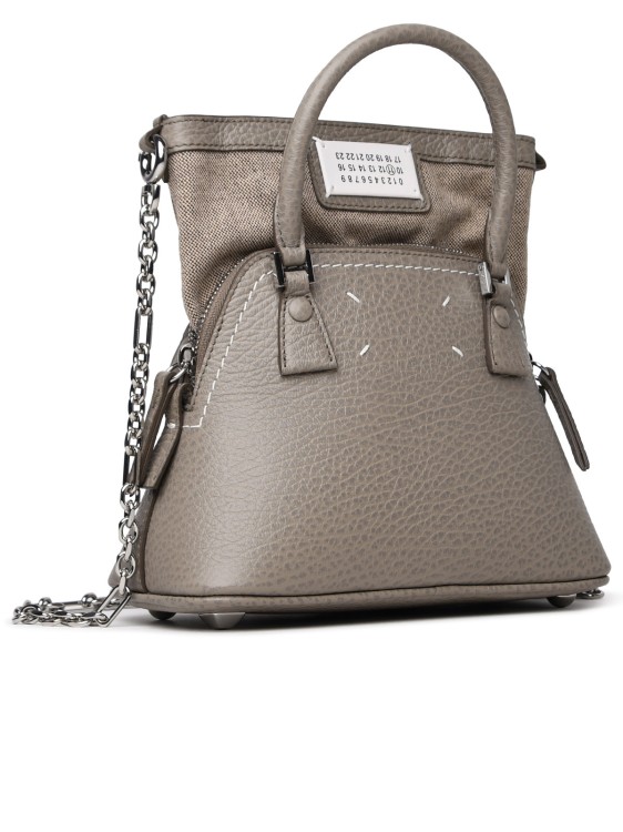 Shop Maison Margiela Micro '5ac Classique' Bag In Dove-gray Leather In Grey