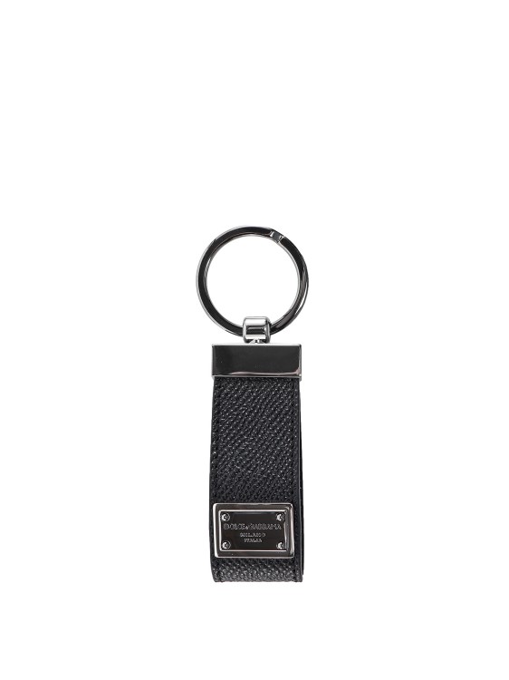 Dolce & Gabbana Leather Key Ring In Black