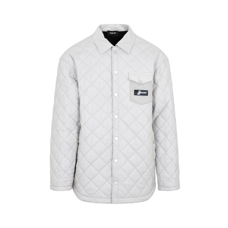 Shop Egonlab Grey Quilted Shirt In White