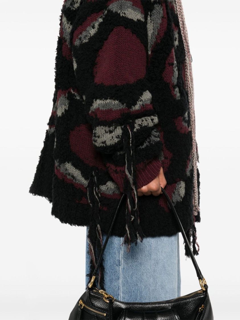 Shop Etro Multicolour Knitwear Sweater With Unique Pattern In Black