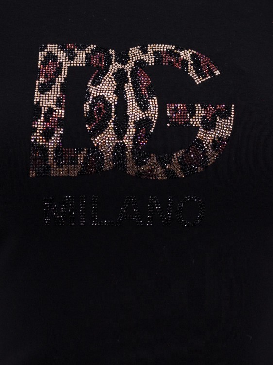 Shop Dolce & Gabbana Cotton T-shirt With Animalier Monogram In Black