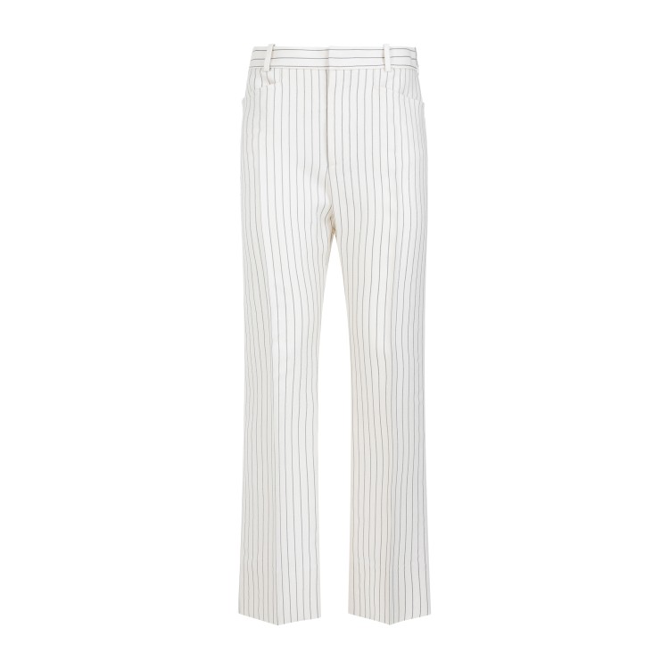 TOM FORD TOM FORD WHITE ECRU WOOL TAILORED PANTS 